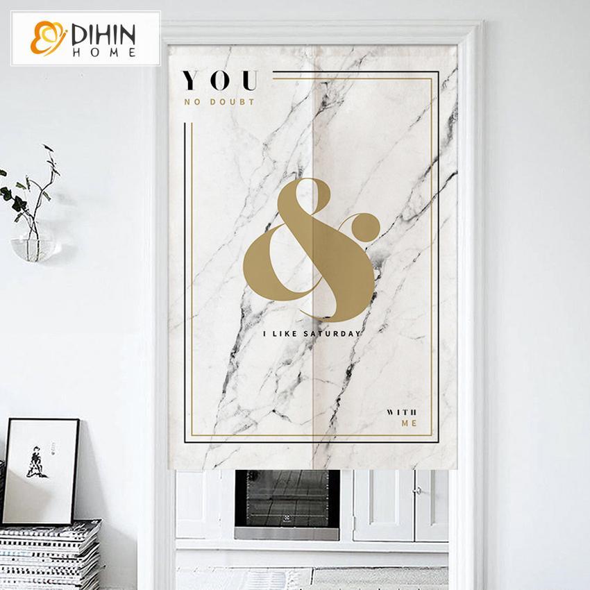 DIHIN HOME Modern Abstract Art Painting Printed Japanese Noren Doorway Curtain Tapestry,Cotton Linen,Door Way Curtain Door Hanging Tapestry,33.5''Wx59''L,1 Panel