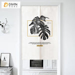 DIHIN HOME Natural Garden Banana Leaves Printed Japanese Noren Doorway Curtain Tapestry,Cotton Linen,Door Way Curtain Door Hanging Tapestry,33.5''Wx59''L,1 Panel
