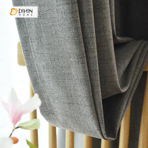DIHINHOME Home Textile Modern Curtain DIHIN HOME  Modern Grey Color Window Shade ,Cotton Linen ,Blackout Grommet Window Curtain for Living Room ,52x63-inch,1 Panel