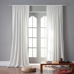 Modern White Color Linen Solid Sheer Curtain Window Curtains For Living Room Curtains custom curtains blackout curtains curtains for living room curtain fabric linen curtains