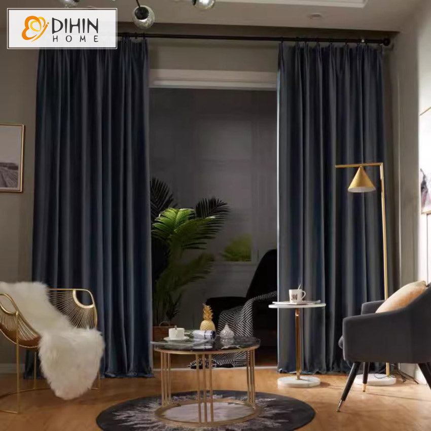 Luxury Grey Velvet Fabric,Customized Blackout Grommet Curtains Window Drapes For Living Room