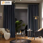 Luxury Grey Velvet Fabric,Customized Blackout Grommet Curtains Window Drapes For Living Room