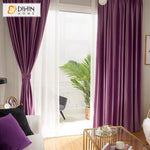 Luxury Purple Velvet Fabric,Customized Blackout Grommet Curtains Window Drapes For Living Room