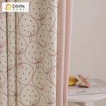 DIHIN HOME Cartoon Thickness Small Strawberry Printed,Blackout Grommet Window Curtain for Living Room ,52x63-inch,1 Panel