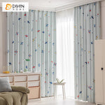 DIHIN HOME Cartoon Thickness Small Plane Printed,Blackout Grommet Window Curtain for Living Room ,52x63-inch,1 Panel