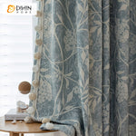 DIHIN HOME Garden Blue Color With Pompoms Printed,Blackout Grommet Window Curtain For Living Room ,52x63-inch,1  Panel