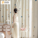 DIHIN HOME Cartoon Thickness Colorful Clouds Printed,Blackout Grommet Window Curtain for Living Room ,52x63-inch,1 Panel (Copy)