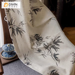 DIHIN HOME Pastoral Cotton Linen Leaves Printed,Blackout Grommet Window Curtain for Living Room ,52x63-inch,1 Panel