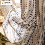 DIHIN HOME European Striped Jacquard,Blackout Grommet Window Curtain for Living Room