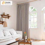 DIHIN HOME European Striped Jacquard,Blackout Grommet Window Curtain for Living Room