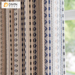 DIHIN HOME European Striped Jacquard,Blackout Grommet Window Curtain for Living Room