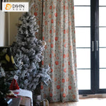 DIHIN HOME American Pastoral Pumpkin Printed,Blackout Grommet Window Curtain for Living Room