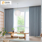 DIHIN HOME European Blue Dots Jacquard,Blackout Grommet Window Curtain for Living Room