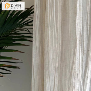 DIHIN HOME Modern Fashion Striped,Blackout Grommet Window Sheer Curtain for Living Room,52x63-inch,1 Panel