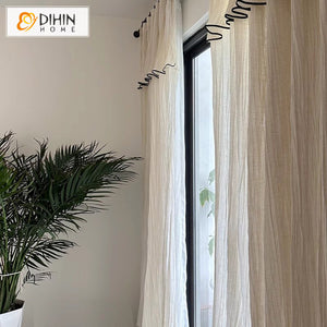 DIHIN HOME Modern Fashion Striped,Blackout Grommet Window Sheer Curtain for Living Room,52x63-inch,1 Panel