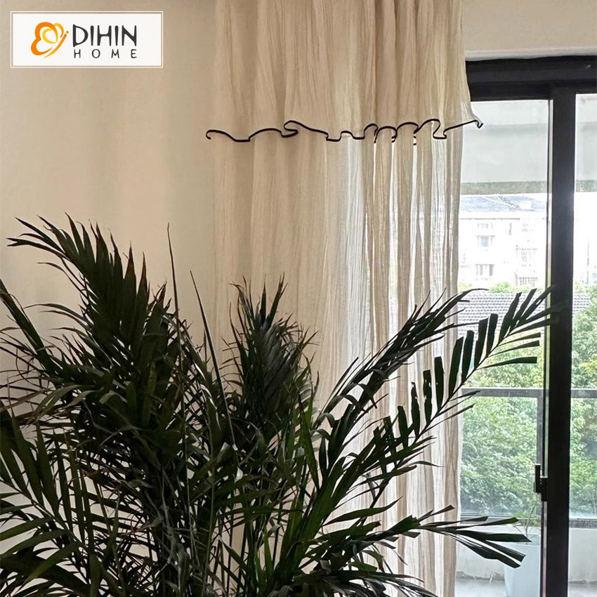 DIHIN HOME Modern Fashion Striped,Blackout Grommet Window Sheer Curtain for Living Room,52x63-inch,1 Panel