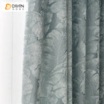 DIHIN HOME Retro Abstract Leaves Jacquard,Blackout Grommet Window Curtain for Living Room