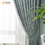 DIHIN HOME Retro Abstract Leaves Jacquard,Blackout Grommet Window Curtain for Living Room