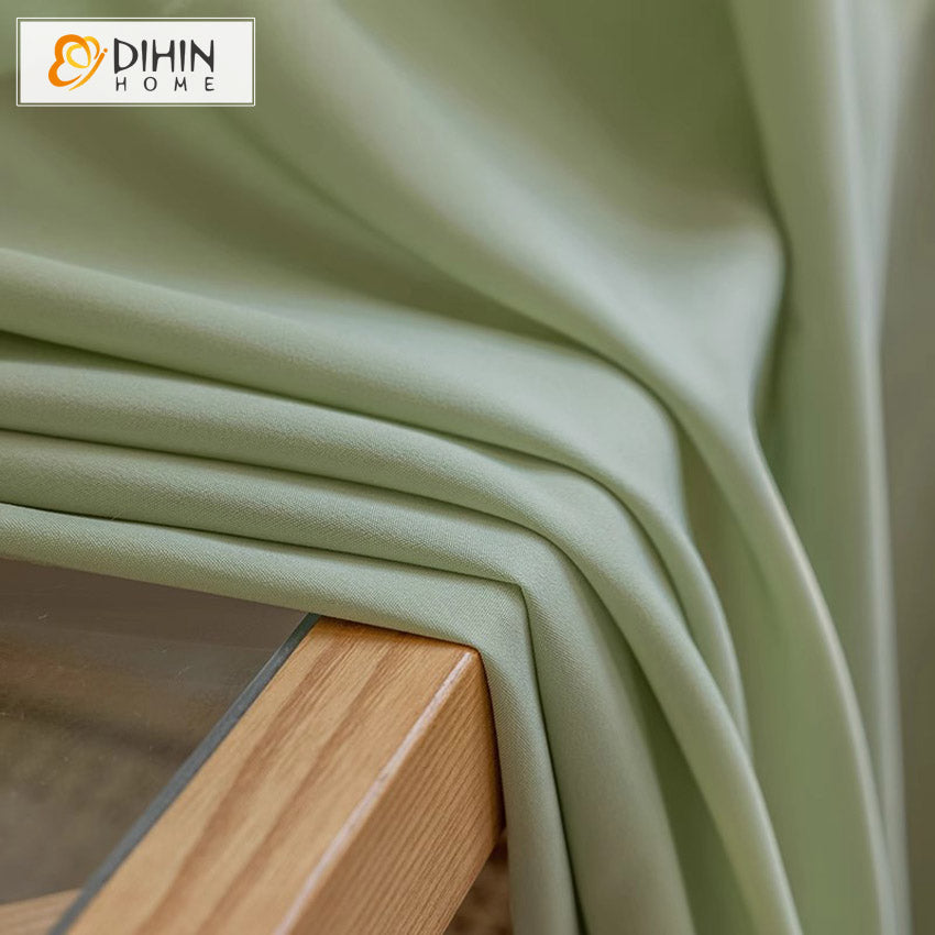 DIHIN HOME Modern Green Color,Blackout Grommet Window Sheer Curtain for Living Room,52x63-inch,1 Panel