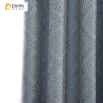 DIHIN HOME European Geometric Jacquard,Blackout Grommet Window Curtain for Living Room