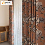 DIHIN HOME American Pastoral Thickness Flowers Printed,Blackout Grommet Window Curtain for Living Room