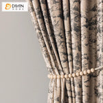 DIHIN HOME European Retro Thickness Abstract Jacquard,Blackout Grommet Window Curtain for Living Room