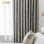 DIHIN HOME European Retro Abstract Jacquard,Blackout Grommet Window Curtain for Living Room