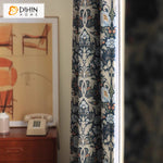 DIHIN HOME American Pastoral Abstract Jacquard,Grommet Window Curtain for Living Room,Customzied Curtains