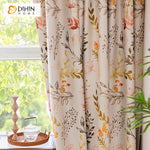 DIHIN HOME Pastoral Colorful Leaves Printed,Grommet Window Curtain for Living Room,Customzied Curtains