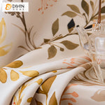 DIHIN HOME Pastoral Colorful Leaves Printed,Grommet Window Curtain for Living Room,Customzied Curtains