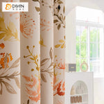 DIHIN HOME Pastoral Colorful Leaves Printed,Grommet Window Curtain for Living Room,Customzied Curtains