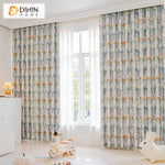 DIHIN HOME Cartoon Geometric Printed,Grommet Window Curtain for Living Room,Customzied Curtains