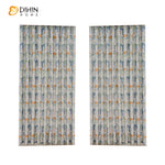 DIHIN HOME Cartoon Geometric Printed,Grommet Window Curtain for Living Room,Customzied Curtains