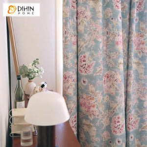 DIHIN HOME American Pastoral Flowers Printed,Grommet Window Curtain for Living Room,Customzied Curtains Roman Shades Curtains Window Blinds custom curtains blackout curtains curtains for living room sheer curtains curtain fabric linen curtains kitchen curtains velvet curtains pinch pleat curtains bay window curtains outdoor curtains pleated curtains floral curtains dining room curtains kitchen valances drapes for bedroom patio curtains nursery curtains grommet curtains
