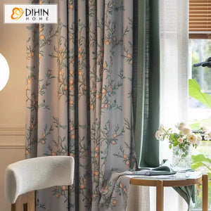DIHIN HOME American Pastoral Fruits Printed,Blackout Grommet Window Curtain Customized Curtain Drapes for Living Room Roman Shades Curtains Window Blinds custom curtains blackout curtains curtains for living room sheer curtains curtain fabric linen curtains kitchen curtains velvet curtains pinch pleat curtains bay window curtains outdoor curtains pleated curtains floral curtains dining room curtains kitchen valances drapes for bedroom patio curtains nursery curtains grommet curtains
