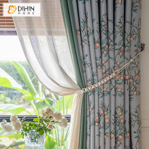 DIHIN HOME American Pastoral Fruits Printed,Blackout Grommet Window Curtain Customized Curtain Drapes for Living Room Roman Shades Curtains Window Blinds custom curtains blackout curtains curtains for living room sheer curtains curtain fabric linen curtains kitchen curtains velvet curtains pinch pleat curtains bay window curtains outdoor curtains pleated curtains floral curtains dining room curtains kitchen valances drapes for bedroom patio curtains nursery curtains grommet curtains