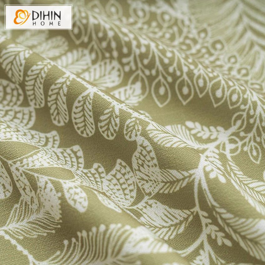 DIHIN HOME American Pastoral Green Leaves Printed,Blackout Grommet Window Curtain Customized Curtain Drapes for Living Room Roman Shades Curtains Window Blinds custom curtains blackout curtains curtains for living room sheer curtains curtain fabric linen curtains kitchen curtains velvet curtains pinch pleat curtains bay window curtains outdoor curtains pleated curtains floral curtains dining room curtains kitchen valances drapes for bedroom patio curtains nursery curtains grommet curtains