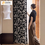 DIHIN HOME American Pastoral Ink White Flowers Printed,Blackout Grommet Window Curtain Customized Curtain Drapes for Living Room Roman Shades Curtains Window Blinds custom curtains blackout curtains curtains for living room sheer curtains curtain fabric linen curtains kitchen curtains velvet curtains pinch pleat curtains bay window curtains outdoor curtains pleated curtains floral curtains dining room curtains kitchen valances drapes for bedroom patio curtains nursery curtains grommet curtains