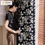 DIHIN HOME American Pastoral Ink White Flowers Printed,Blackout Grommet Window Curtain Customized Curtain Drapes for Living Room Roman Shades Curtains Window Blinds custom curtains blackout curtains curtains for living room sheer curtains curtain fabric linen curtains kitchen curtains velvet curtains pinch pleat curtains bay window curtains outdoor curtains pleated curtains floral curtains dining room curtains kitchen valances drapes for bedroom patio curtains nursery curtains grommet curtains