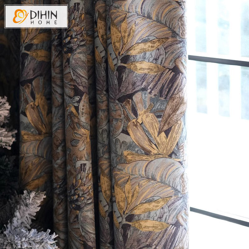 DIHIN HOME American Pastoral Leaves Printed,Grommet Window Curtain for Living Room,Customzied Curtains Roman Shades Curtains Window Blinds custom curtains blackout curtains curtains for living room sheer curtains curtain fabric linen curtains kitchen curtains velvet curtains pinch pleat curtains bay window curtains outdoor curtains pleated curtains floral curtains dining room curtains kitchen valances drapes for bedroom patio curtains nursery curtains grommet curtains