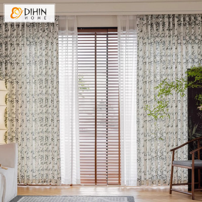 DIHIN HOME American Pastoral Leaves Printed,Grommet Window Curtain for Living Room,Customzied Curtains Roman Shades Curtains Window Blinds custom curtains blackout curtains curtains for living room sheer curtains curtain fabric linen curtains kitchen curtains velvet curtains pinch pleat curtains bay window curtains outdoor curtains pleated curtains floral curtains dining room curtains kitchen valances drapes for bedroom patio curtains nursery curtains grommet curtains