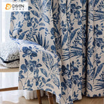 DIHIN HOME American Pastoral Thickness Blue Leaves Printed,Blackout Grommet Window Curtain Customized Curtain Drapes for Living Room Roman Shades Curtains Window Blinds custom curtains blackout curtains curtains for living room sheer curtains curtain fabric linen curtains kitchen curtains velvet curtains pinch pleat curtains bay window curtains outdoor curtains pleated curtains floral curtains dining room curtains kitchen valances drapes for bedroom patio curtains nursery curtains grommet curtains