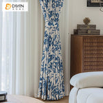 DIHIN HOME American Pastoral Thickness Blue Leaves Printed,Blackout Grommet Window Curtain Customized Curtain Drapes for Living Room Roman Shades Curtains Window Blinds custom curtains blackout curtains curtains for living room sheer curtains curtain fabric linen curtains kitchen curtains velvet curtains pinch pleat curtains bay window curtains outdoor curtains pleated curtains floral curtains dining room curtains kitchen valances drapes for bedroom patio curtains nursery curtains grommet curtains