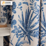 DIHIN HOME American Pastoral Thickness Blue Leaves Printed,Blackout Grommet Window Curtain Customized Curtain Drapes for Living Room Roman Shades Curtains Window Blinds custom curtains blackout curtains curtains for living room sheer curtains curtain fabric linen curtains kitchen curtains velvet curtains pinch pleat curtains bay window curtains outdoor curtains pleated curtains floral curtains dining room curtains kitchen valances drapes for bedroom patio curtains nursery curtains grommet curtains