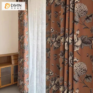 DIHIN HOME American Pastoral Thickness Flowers Printed,Blackout Grommet Window Curtain for Living Room Roman Shades Curtains Window Blinds custom curtains blackout curtains curtains for living room sheer curtains curtain fabric linen curtains kitchen curtains velvet curtains pinch pleat curtains bay window curtains outdoor curtains pleated curtains floral curtains dining room curtains kitchen valances drapes for bedroom patio curtains nursery curtains grommet curtains