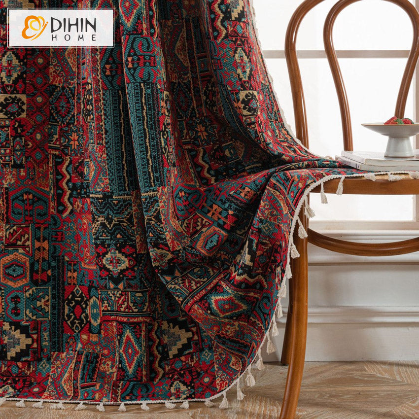 DIHIN HOME Bohemian Style Painting Printed,Blackout Grommet Window Curtain for Living Room ,52x63-inch,1 Panel Roman Shades Curtains Window Blinds custom curtains blackout curtains curtains for living room sheer curtains curtain fabric linen curtains kitchen curtains velvet curtains pinch pleat curtains bay window curtains outdoor curtains pleated curtains floral curtains dining room curtains kitchen valances drapes for bedroom patio curtains nursery curtains grommet curtains