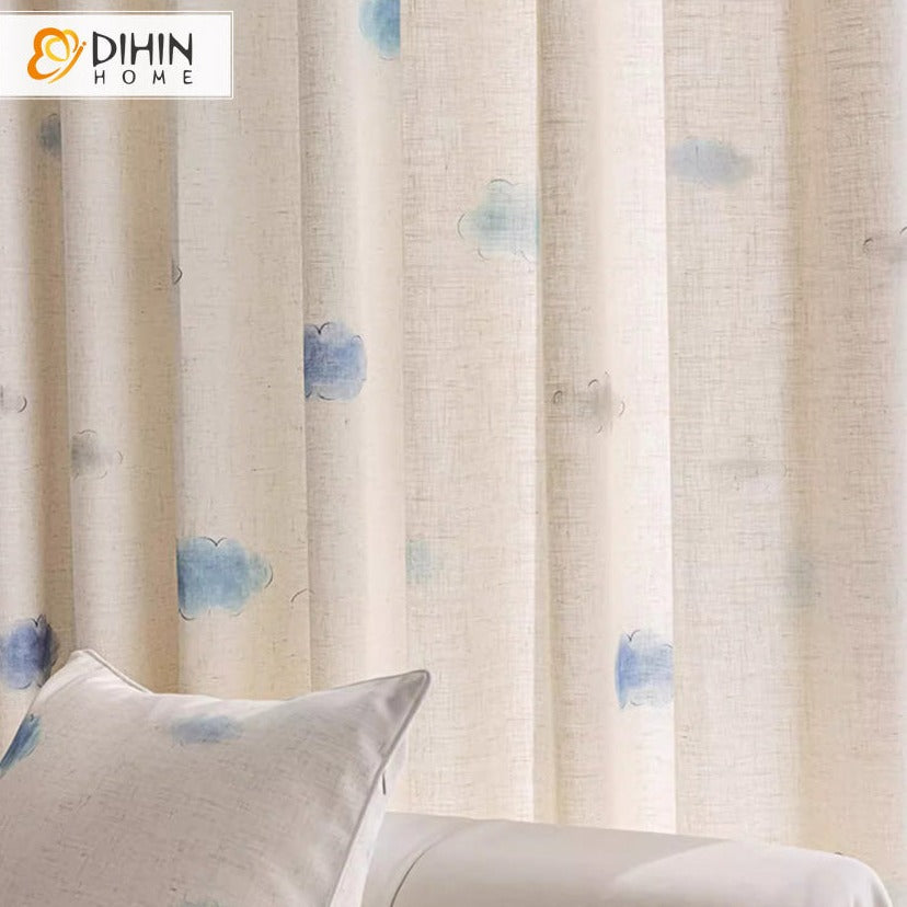 DIHIN HOME Cartoon Abstract Blue Clouds Printed,Blackout Grommet Window Curtain for Living Room ,52x63-inch,1 Panel Roman Shades Curtains Window Blinds custom curtains blackout curtains curtains for living room sheer curtains curtain fabric linen curtains kitchen curtains velvet curtains pinch pleat curtains bay window curtains outdoor curtains pleated curtains floral curtains dining room curtains kitchen valances drapes for bedroom patio curtains nursery curtains grommet curtains