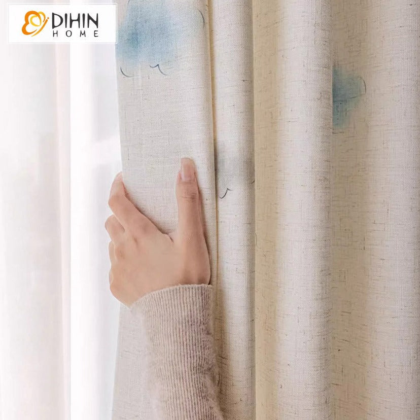 DIHIN HOME Cartoon Abstract Blue Clouds Printed,Blackout Grommet Window Curtain for Living Room ,52x63-inch,1 Panel Roman Shades Curtains Window Blinds custom curtains blackout curtains curtains for living room sheer curtains curtain fabric linen curtains kitchen curtains velvet curtains pinch pleat curtains bay window curtains outdoor curtains pleated curtains floral curtains dining room curtains kitchen valances drapes for bedroom patio curtains nursery curtains grommet curtains
