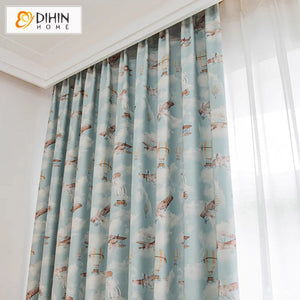 DIHIN HOME Cartoon Airplane Printed,Grommet Window Curtain for Living Room,Customzied Curtains Roman Shades Curtains Window Blinds custom curtains blackout curtains curtains for living room sheer curtains curtain fabric linen curtains kitchen curtains velvet curtains pinch pleat curtains bay window curtains outdoor curtains pleated curtains floral curtains dining room curtains kitchen valances drapes for bedroom patio curtains nursery curtains grommet curtains