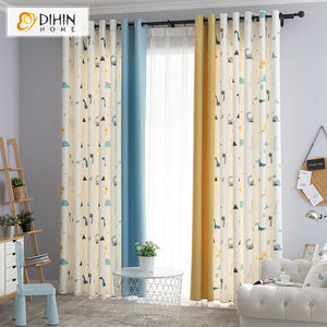 DIHIN HOME Cartoon Animals Printed,Blackout Grommet Window Curtain for Living Room,52x63-inch,1 Panel Roman Shades Curtains Window Blinds custom curtains blackout curtains curtains for living room sheer curtains curtain fabric linen curtains kitchen curtains velvet curtains pinch pleat curtains bay window curtains outdoor curtains pleated curtains floral curtains dining room curtains kitchen valances drapes for bedroom patio curtains nursery curtains grommet curtains